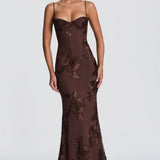 AloeZ | Robe Maxi Broderie Florale 3D
