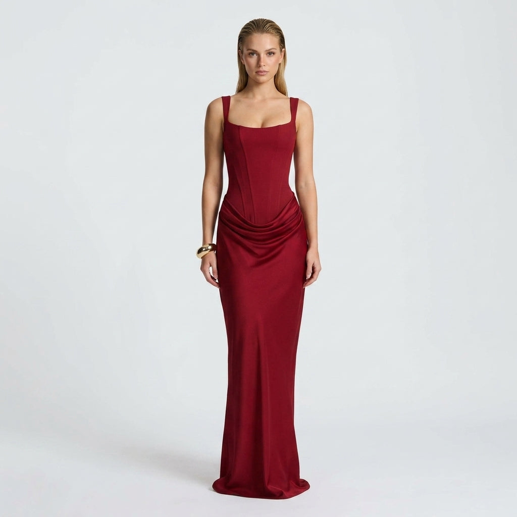 AloeZ | Robe Maxi Décolleté Carré Premium