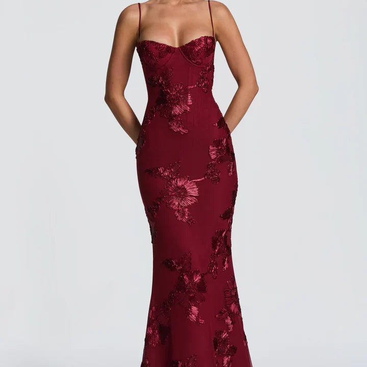 AloeZ | Robe Maxi Broderie Florale 3D