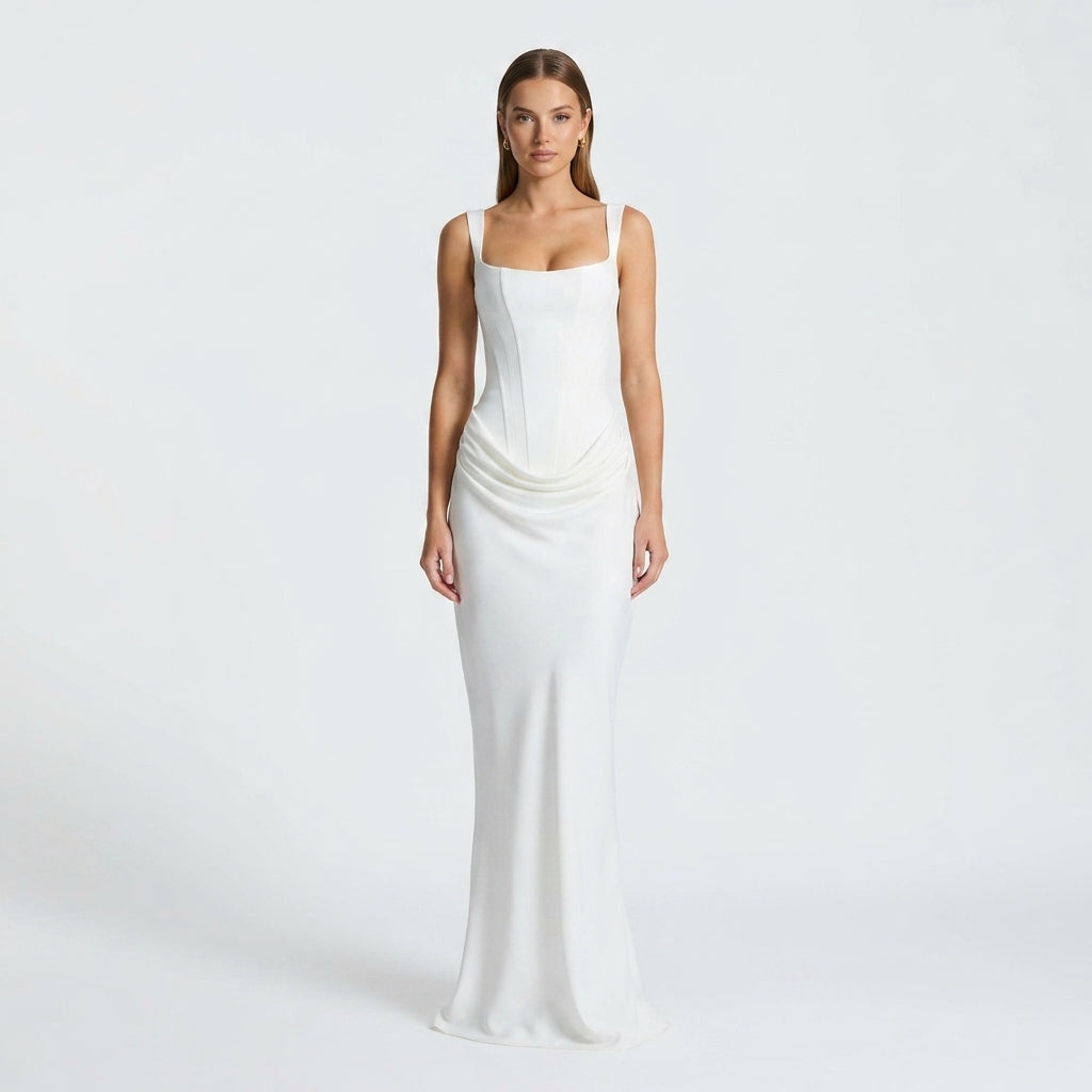 AloeZ | Robe Maxi Décolleté Carré Premium