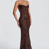 AloeZ | Robe Maxi Broderie Florale 3D
