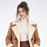 Manteau Long Bordures Sherpa - vue 4