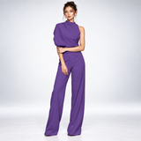 Combinaison Drapée Une Épaule - coloris Lilas