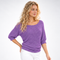 Pull Col Bateau Manches Bouffantes - coloris Violet