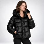 Doudoune Brillante à Capuche - coloris Noir