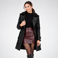 AloeZ | Manteau Long Effet Cuir Ceinturé
