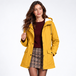 Parka Mi-Longue à Capuche - coloris Jaune