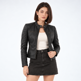 Veste Biker en Similicuir - coloris Noir