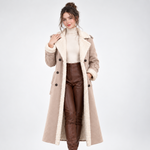 Manteau Long Bordures Sherpa - coloris Abricot