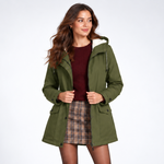 Parka Mi-Longue à Capuche - coloris Vert Foncé