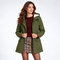 Parka Mi-Longue à Capuche - coloris Vert Foncé