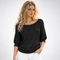 Pull Col Bateau Manches Bouffantes - coloris Noir