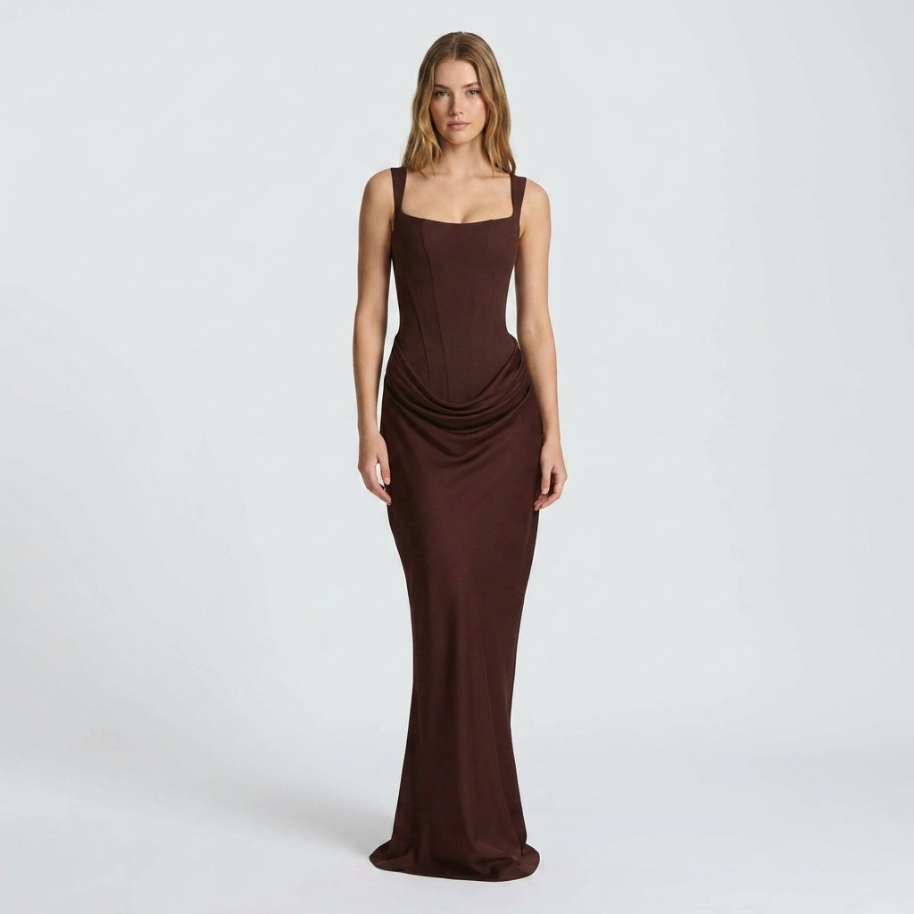 AloeZ | Robe Maxi Décolleté Carré Premium