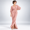 Robe Longue Portefeuille Drapée Col V - coloris Rose