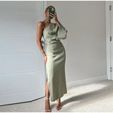 AloeZ | Robe Maxi Mono-Épaule et Fente
