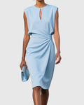 AloeZ | Robe Midi Élégante Taille Froncée