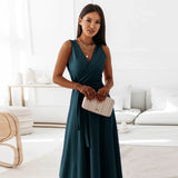 AloeZ | Robe Maxi Décolleté Croisé et Ceinture