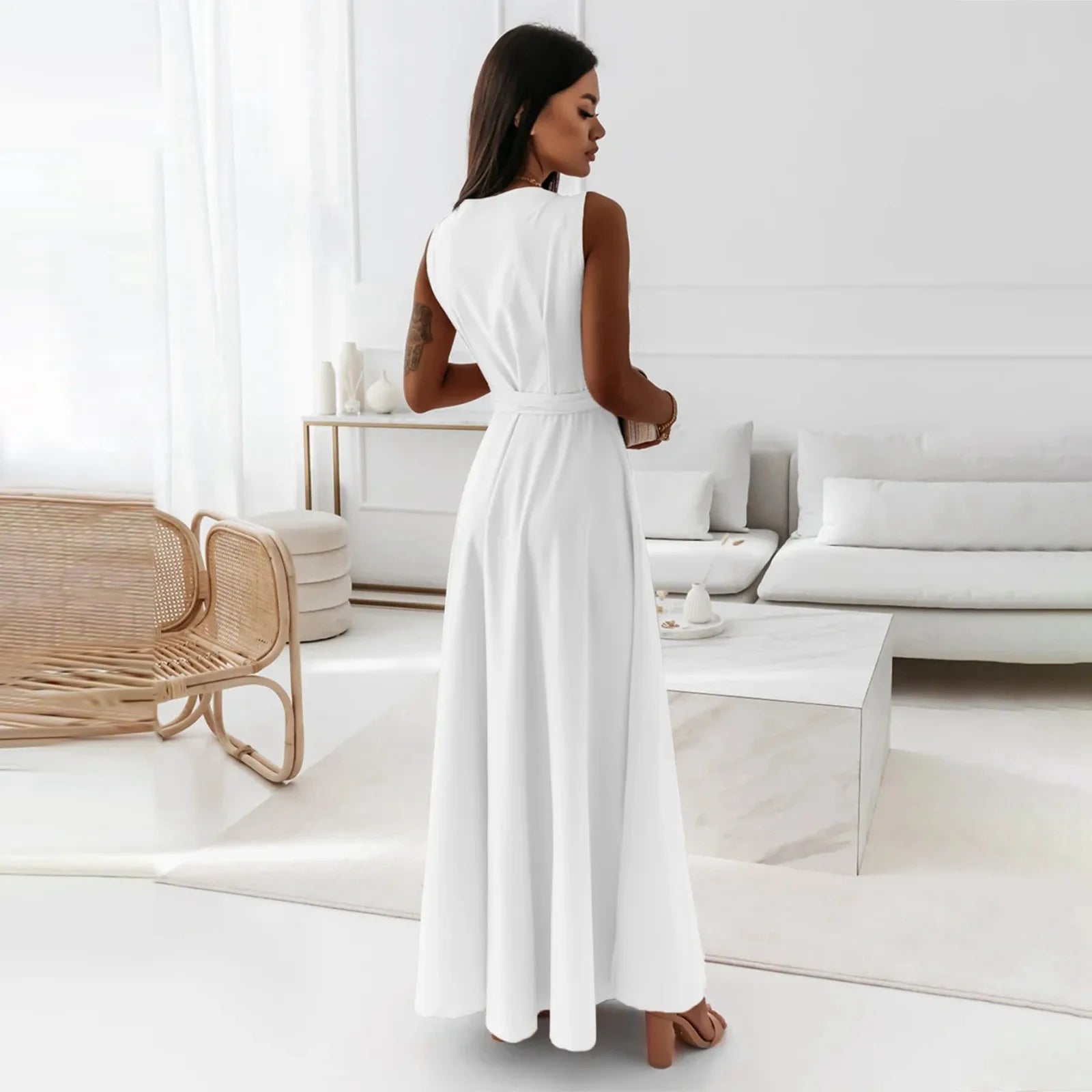AloeZ | Robe Maxi Décolleté Croisé et Ceinture