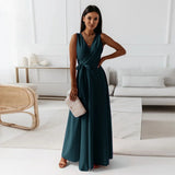AloeZ | Robe Maxi Décolleté Croisé et Ceinture