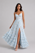AloeZ | Robe Maxi Romantique Fleurie à Volants