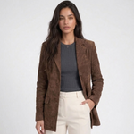 Blazer effet suède coloris marron