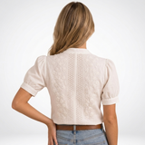 Blouse Brodée Col Montant Fendu - vue 3