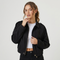 Blouson court noir à col chemise