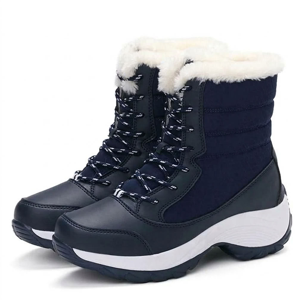 Bottes d'hiver lacées coloris bleu
