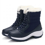Bottes d'hiver lacées coloris bleu