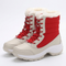 Bottes d'hiver lacées coloris rouge