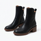 Bottines à talon bloc coloris noir