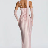 AloeZ | Robe Maxi Satin Décolleté Carré