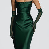 AloeZ | Robe Maxi Satin Décolleté Carré