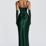 AloeZ | Robe Maxi Satin Décolleté Carré
