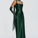 AloeZ | Robe Maxi Satin Décolleté Carré