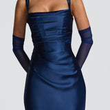 AloeZ | Robe Maxi Satin Décolleté Carré