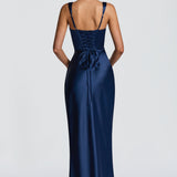 AloeZ | Robe Maxi Satin Décolleté Carré