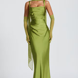 AloeZ | Robe Maxi Satin Décolleté Carré