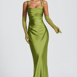 AloeZ | Robe Maxi Satin Décolleté Carré