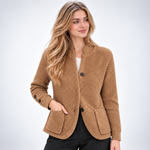Cardigan blazer en maille coloris marron