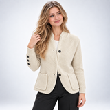 Cardigan blazer en maille coloris beige