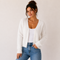 Cardigan court duveteux blanc