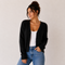 Cardigan court duveteux noir