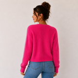 Dos du cardigan court magenta