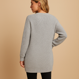 Dos du cardigan long gris