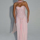 AloeZ | Robe Maxi Corset Brodé Perles