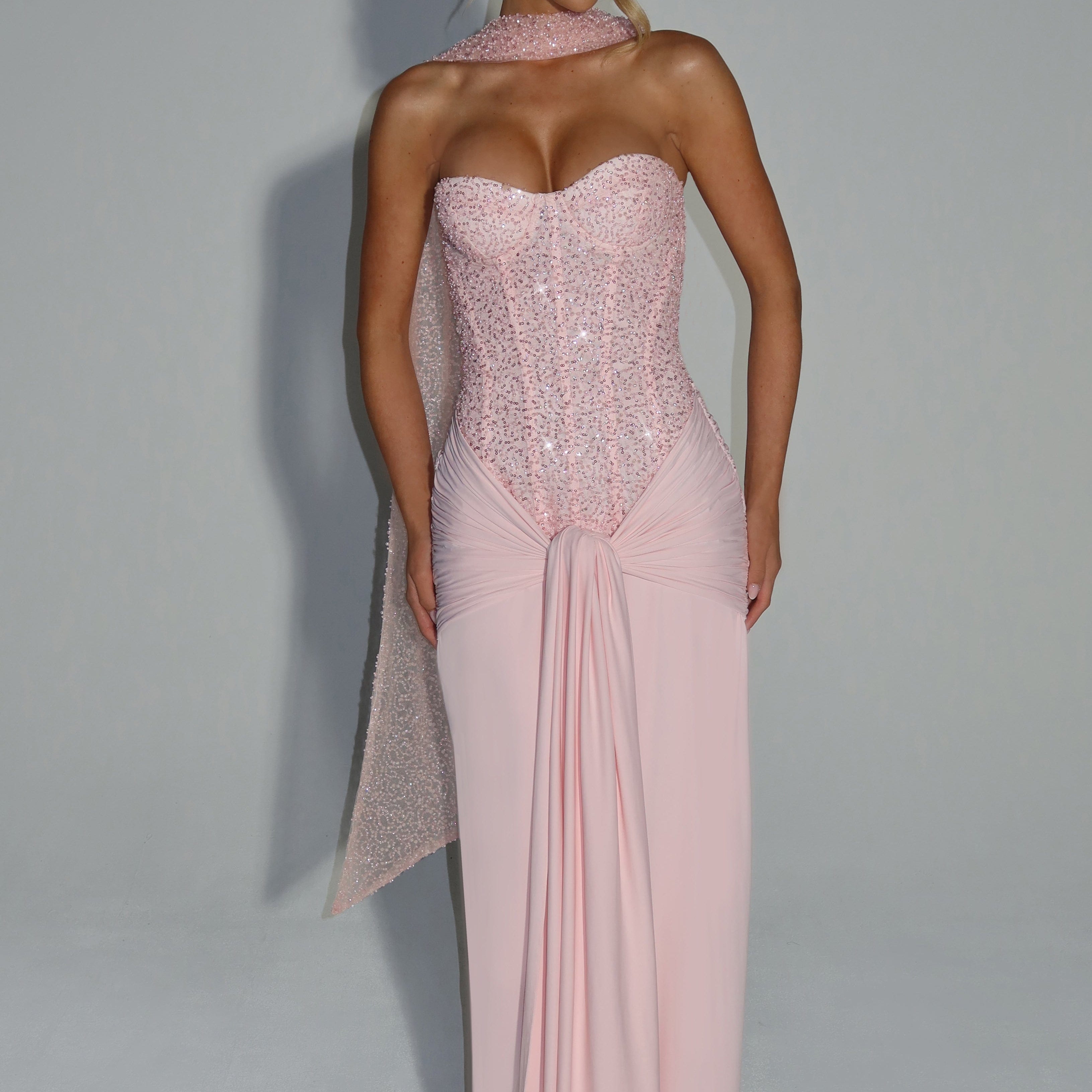 AloeZ | Robe Maxi Corset Brodé Perles