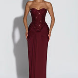 AloeZ | Robe Maxi Corset Brodé Perles