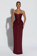 AloeZ | Robe Maxi Corset Brodé Perles