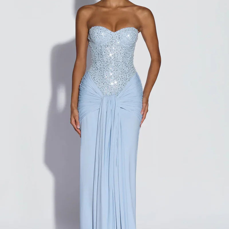 AloeZ | Robe Maxi Corset Brodé Perles